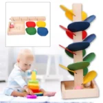 Baby Boutiq Wooden Tree Blocks Marble Ball Run Track Game Educational Kids Toy Gift  Pack Of 1