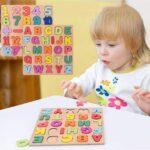 Toystorey Wooden Learning Educational Board for Kids, Puzzle Toys for 2 Years Old Boys & Girls | A B C D Learning for Kids (Alphabet & Numbers, 20x20 cm) -  Pack Of 2