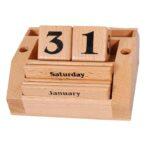 Toystorey Wooden Never Ending Date Calendar- Date Changer with 5 Compartments -Multi Color Pack of 1