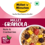 Millet 'N' Minutes |Millet Granola | Break Fast Cereal with Nuts and Fruits | Pack of 3- Each of 40gms