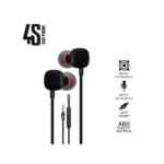 4S Handsfree Wired Headset With Mic (Black, In The Ear)