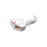 Shop-O-Holics| BOLD CAR CHARGER (PD/QC 3.0) WITH FREE MICRO USB CABLE (WHITE)