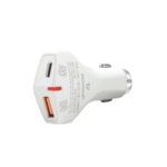 Shop-O-Holics|BOLD CAR CHARGER (PD/QC 3.0) WITH FREE TYPE C TO TYPE C (C2C) CABLE (WHITE)