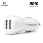 Shop-O-Holics| BRIC CAR CHARGER (4.1AMPS) WITH FREE TYPE C CABLE (WHITE)