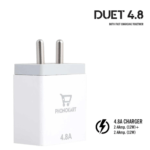 Shop-O-Holics|MOBILE CHARGER DUET (4.8 AMP) WITH TYPE C CABLE ( TYPE C CABLE INCLUDED) (WHITE)