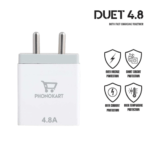 Shop-O-Holics|MOBILE CHARGER DUET (4.8 AMP)WITH MICRO USB CABLE ( MICRO USB CABLE INCLUDED (WHITE)