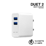 Mobile Charger Duet 2( 2.4 amp)With Micro USB (Micro USB Cable Included) (White)