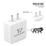 SOLO QC CHARGER (QC 3.0)(18W/3.6AMPS) With Type C Cable (White)