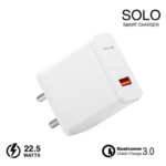 Shop-O-Holics|SOLO SMART CHARGER (QC 3.0)(30W/6AMPS) With Lightening Cable30W (WHITE)