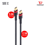 Super Sturdy See Type C To Type C Cable Gold Connector (Black/Red)