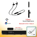 Vibe Wireless Bluetooth Headset Fast Charging With 9 hrs Play Time (Black, In The Ear)
